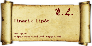 Minarik Lipót névjegykártya